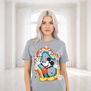 2  for $15 NWT Disney Mickey Mouse Rainbow Graphic Boyfriend Tee XXL